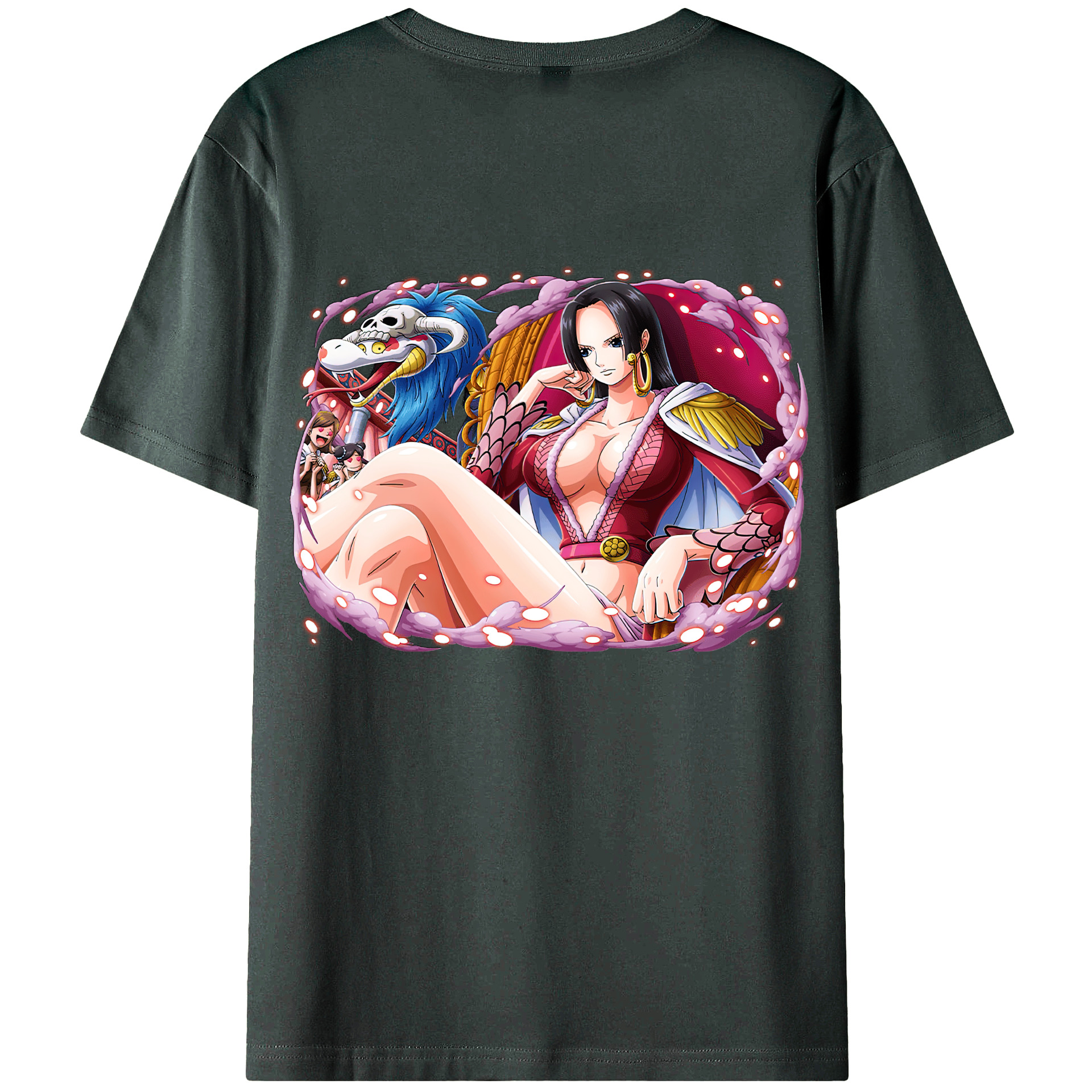 ワンピース ボア・ハンコック ONE PIECE Boa·Hancock 綿100％ メンズ半袖Tシャツ（バックプリント） 通気性